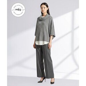 NWT Korye Cowl Neck‎ Dolman Sleeves Oversized Sweater Black White Women L